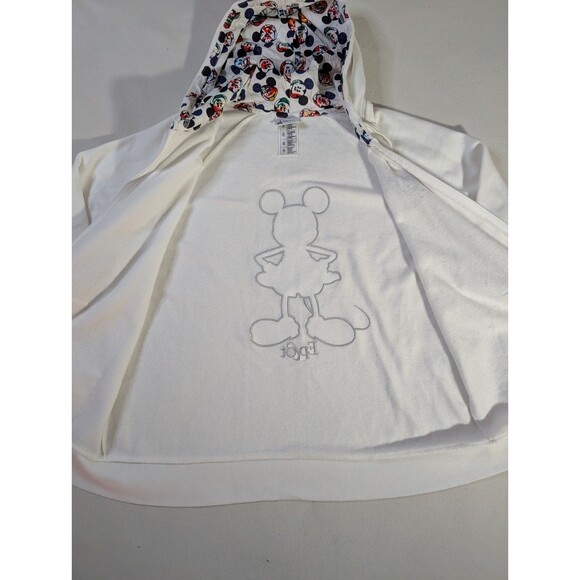 Disney Parks Epcot International Mickey Zip Up White Hoodie for Women AOP - Picture 3 of 7